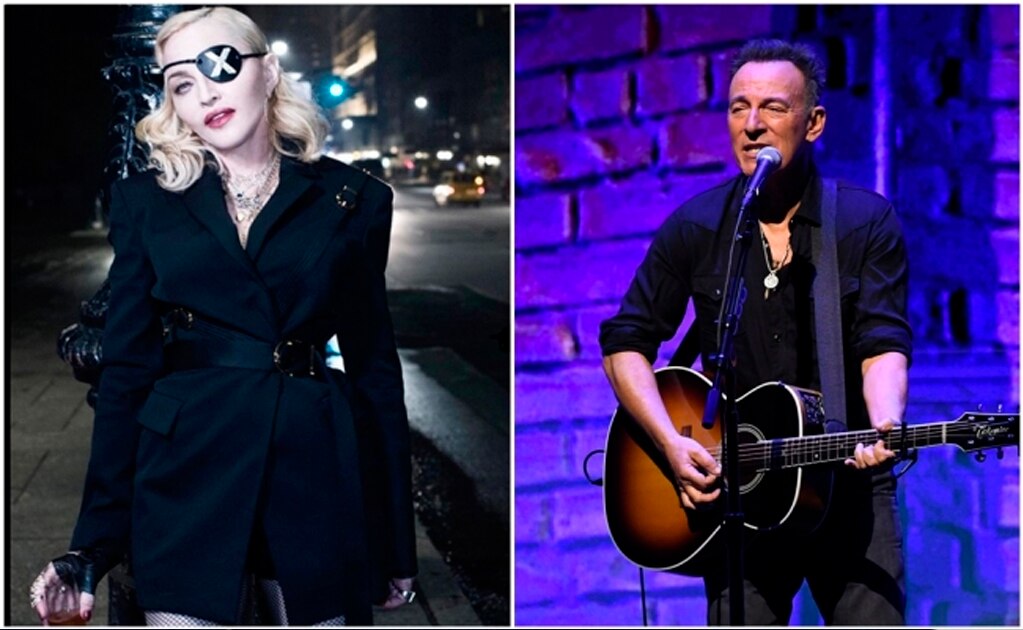 Madonna y Bruce Springsteen. Fotos Captura Instagram Madonna y Archivo