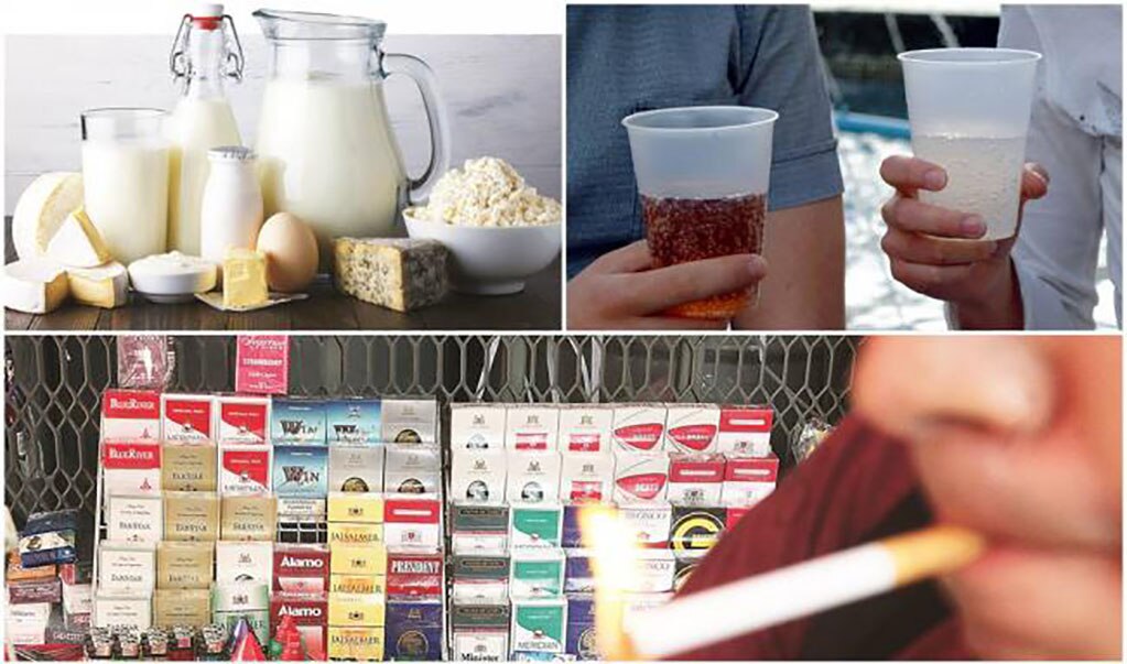 Más caros lácteos, refrescos y cigarros