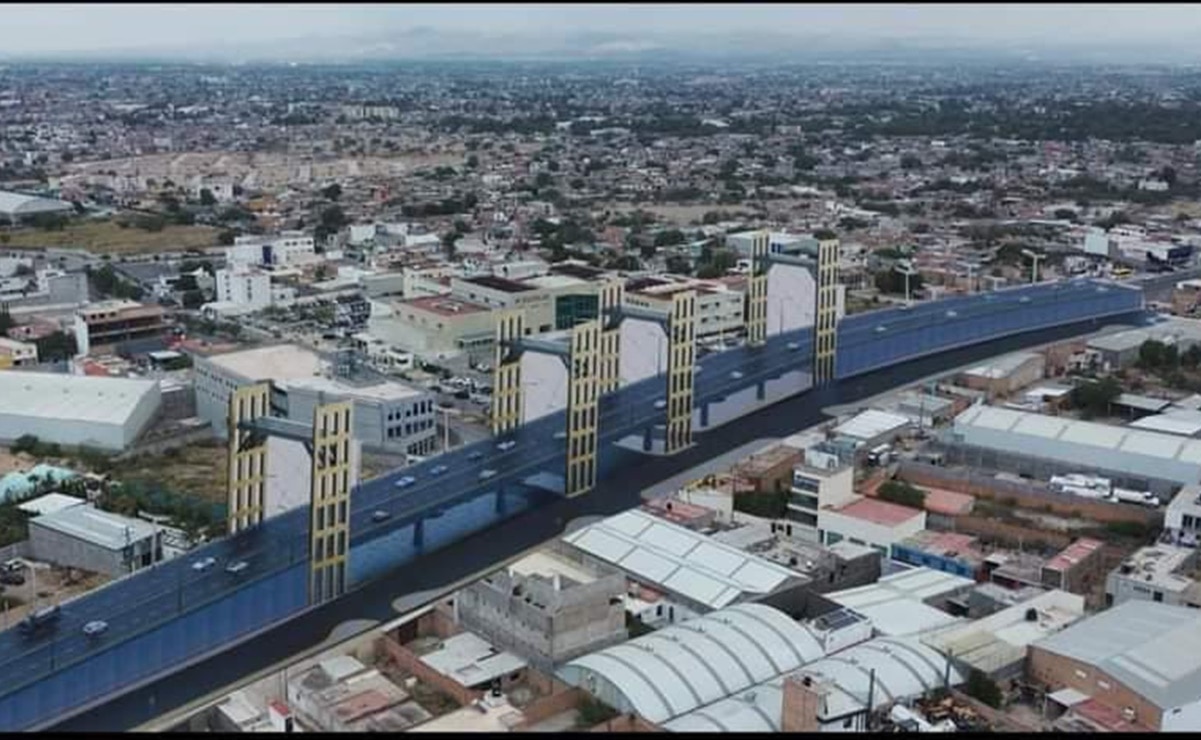 Este es el nuevo puente atirantado que se construye en la capital de San Luis Potosí 