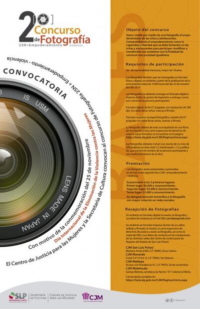 Anuncian segundo concurso de fotografía “25N”