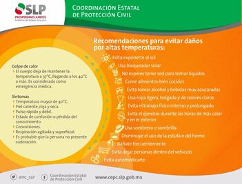 Protección Civil emite recomendaciones por altas temperaturas
