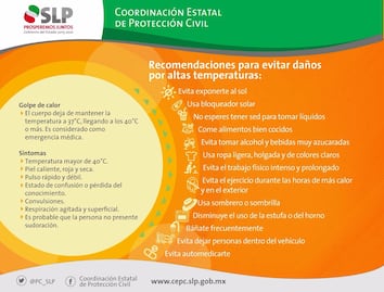 Protección Civil emite recomendaciones por altas temperaturas