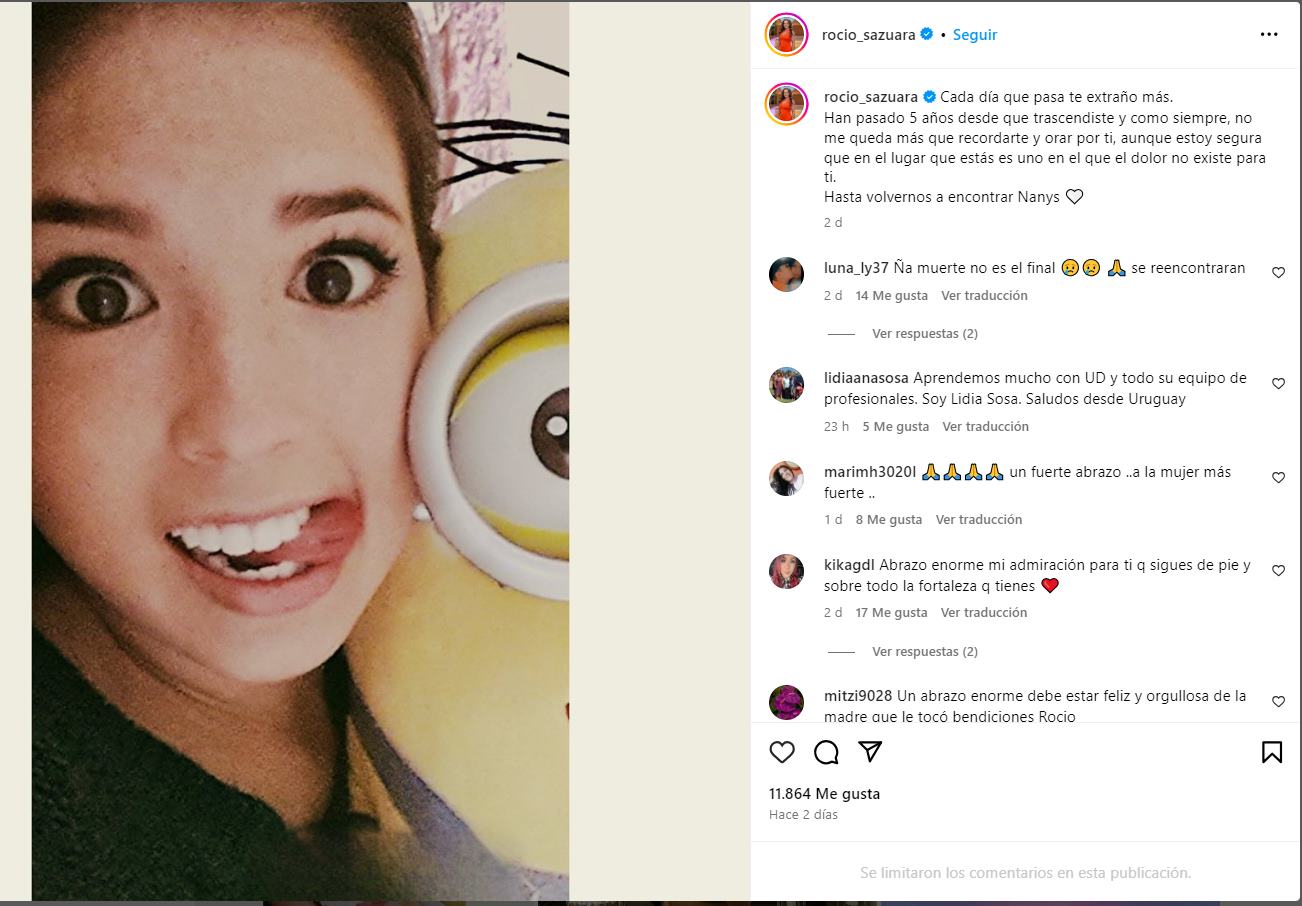 Foto: Instagram rocio_sazuara