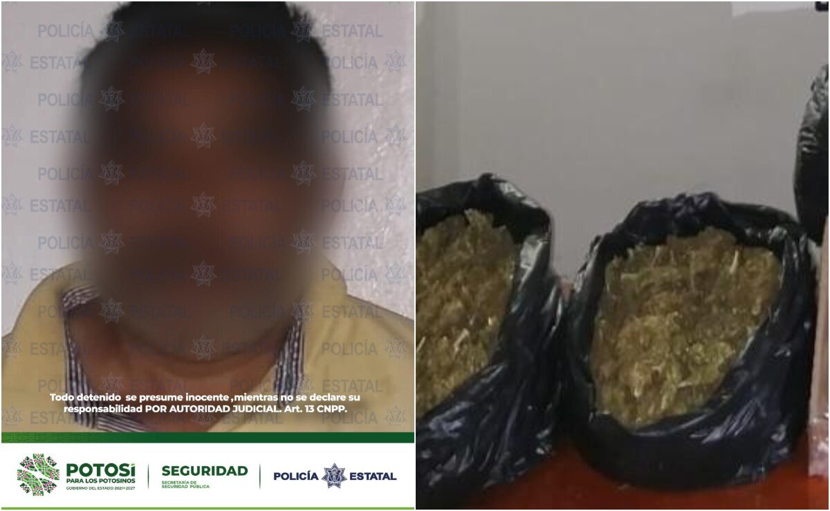 SLP: Detienen a hombre con 4 kilos de marihuana en Villa de la Paz
