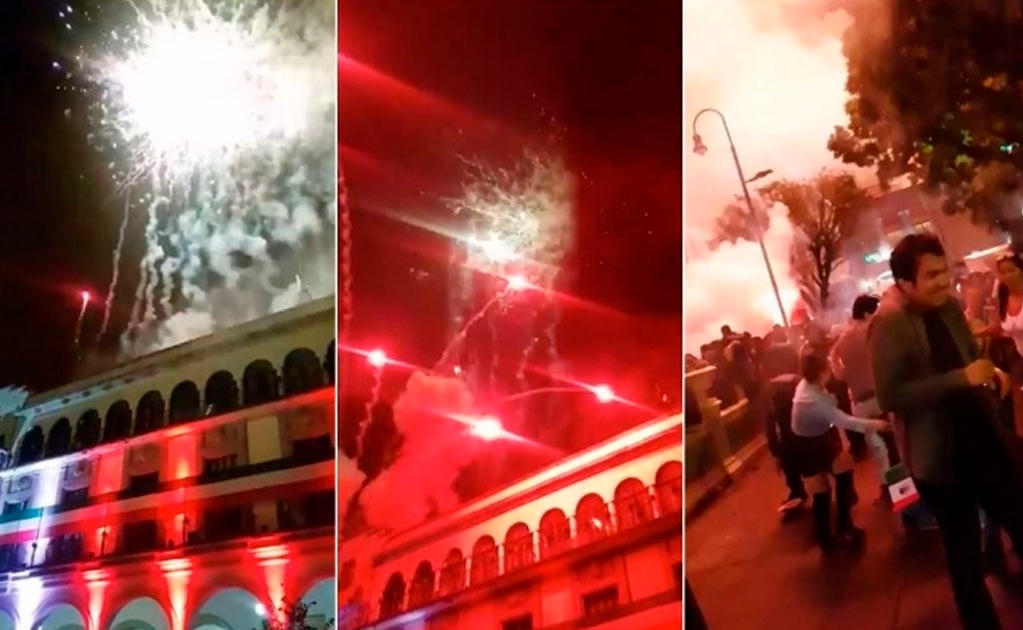 Pirotecnia deja 18 heridos en festejo del Grito en Veracruz