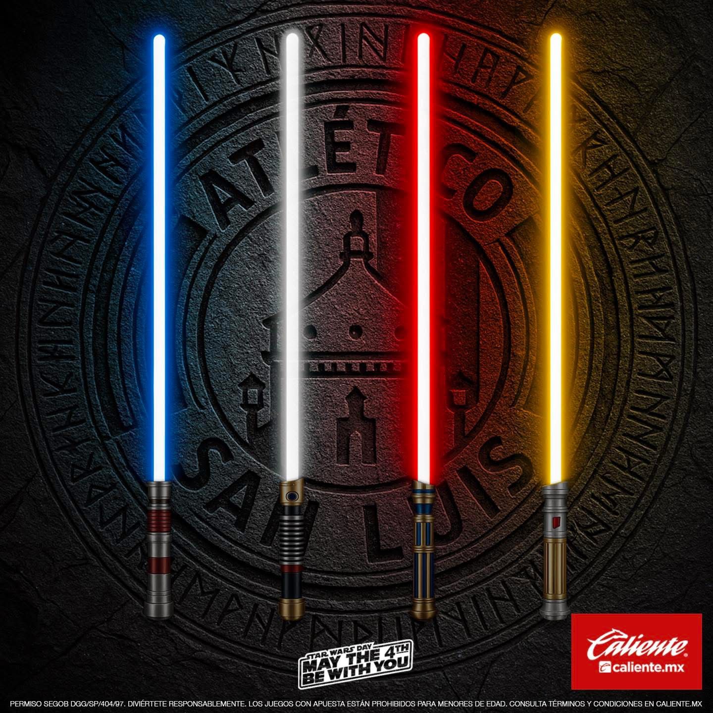 El club potosino compartió una imagen en la que se aprecian cuatro sables de luz. Foto: Atlético de San Luis