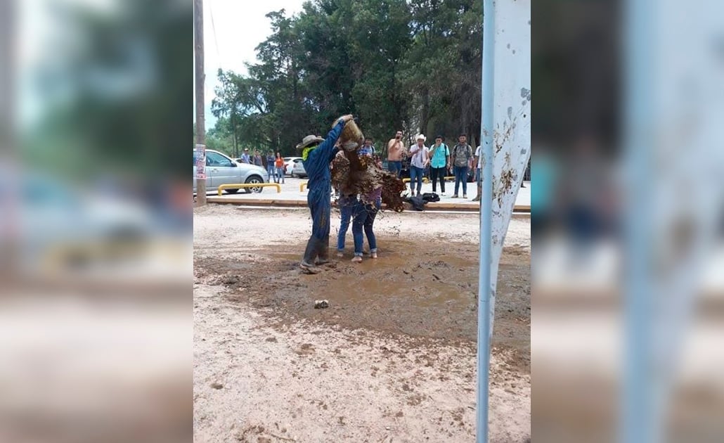 Estudiantes de Agronomía son bañados con lodo y estiércol