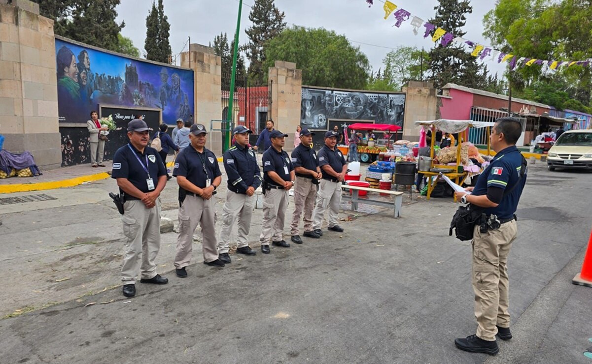 Realizan operativo en panteones de SLP por alta afluencia este 10 de mayo. Foto: Especial
