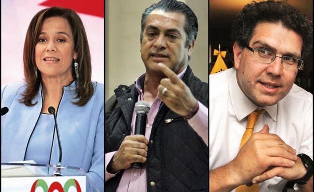 Margarita Zavala, Jaime Rodríguez Calderón “El Bronco” y Armando Ríos Piter. Foto: Archivo/EL UNIVERSAL