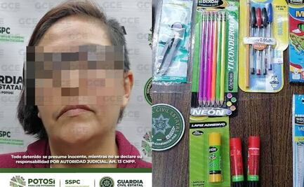 Detienen a mujer por robar útiles escolares en San Luis Potosí
