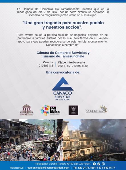 CANACO y Coparmex abren colectas por Tamazunchale