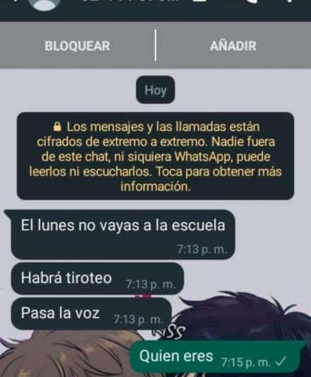 "Amenaza de tiroteo" en secundaria de SLP causa alerta; fue difundida por mensaje