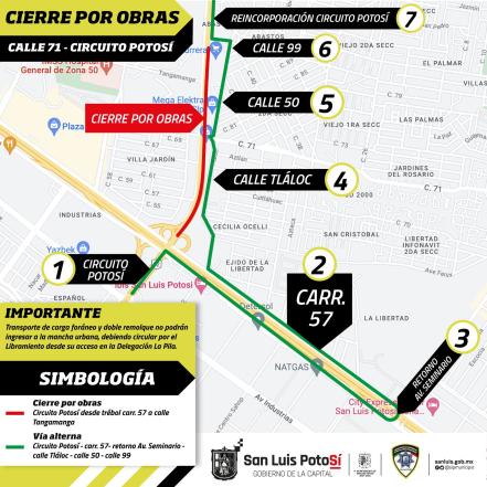 Anuncian cierre de Circuito Potosí y carretera 57; conoce las alternativas viales 