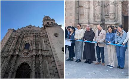 Alcalde Enrique Galindo entrega restauración de la fachada del Templo del Carmen en San Luis Potosí