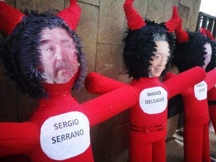 Queman Judas de líderes y candidatos de Morena en SLP