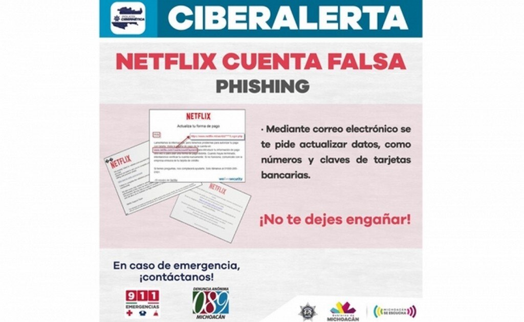  Alerta sobre fraude con cuenta falsa de Netflix 