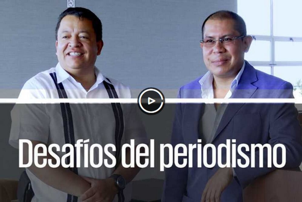 Claudio Rodríguez Delgado (izq.), titular de la Comisión Iberoamericana de Derechos Humanos en la Ciudad de México, y Víctor Hugo Gutiérrez Yáñez, presidente de la misma institución para México, América Latina y El Caribe (YADÍN XOLALPA. EL UNIVERSAL)