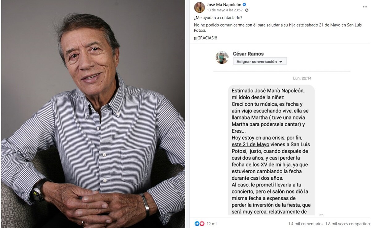VIRAL. Napoleón busca a través de redes a seguidor de SLP; quiere felicitar a su hija por sus 15 años