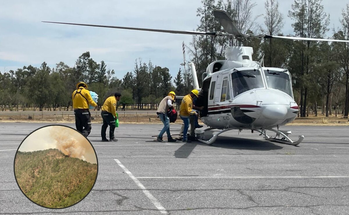 Con dos helicópteros, continúa el combate de incendio en Sierra de Santa María del Río, SLP