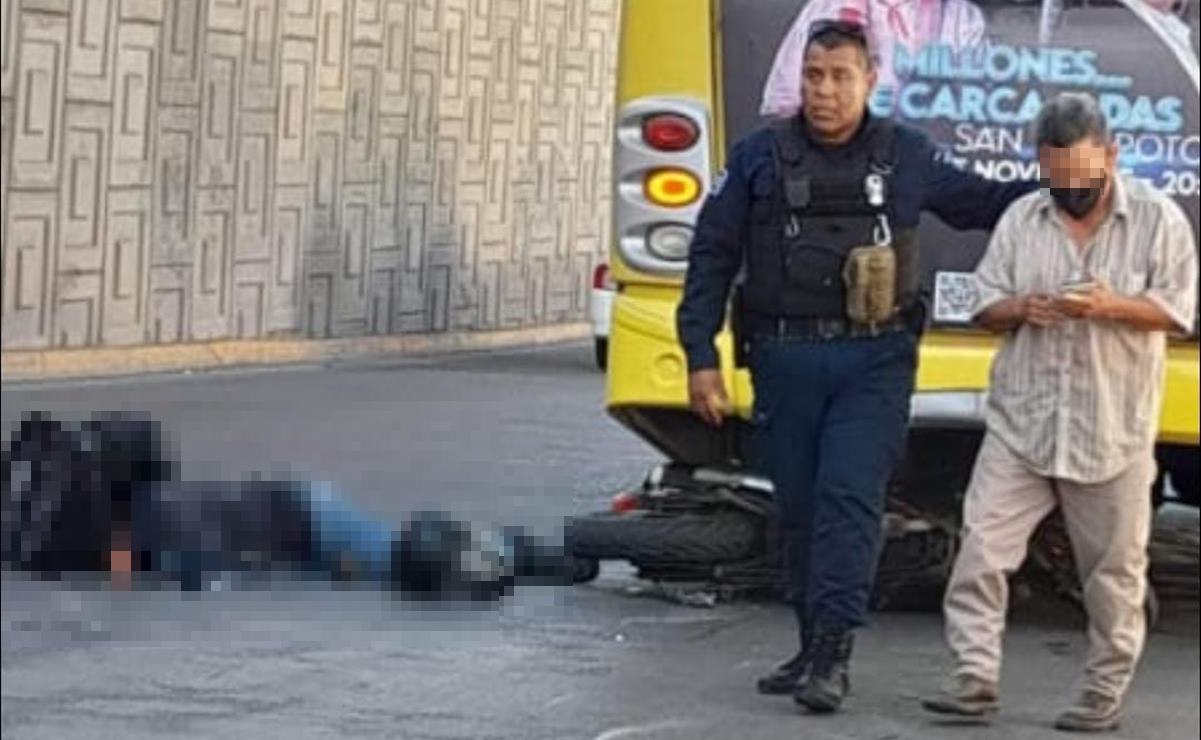 Muere repartidor de comida tras ser arrollado por camión en la colonia El Paseo, SLP