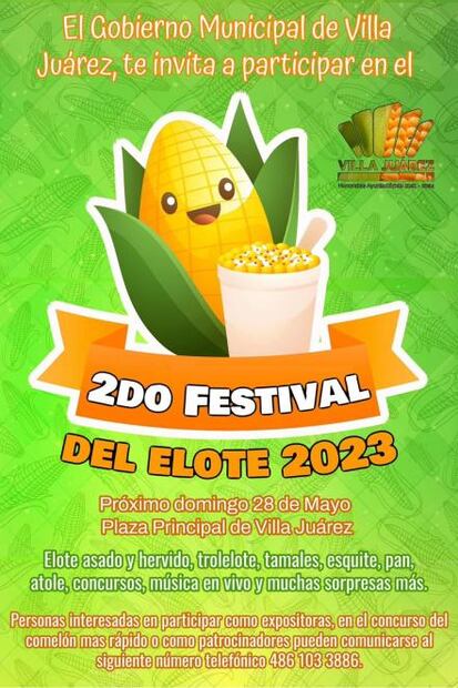 ¡Gana dinero comiendo elotes! Villa de Juárez invita a su Festival del Elote 2023