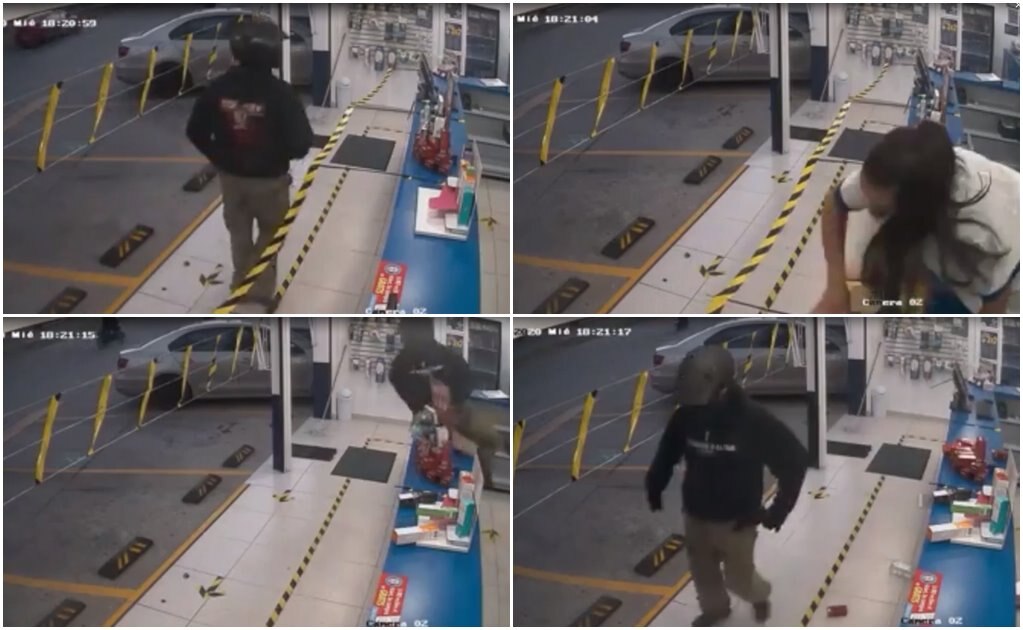 Captan en video intento de asalto a una farmacia en capital de SLP