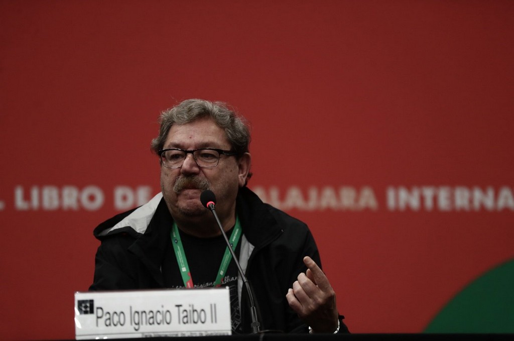 Paco Ignacio Taibo II, ayer en la Feria Internacional del Libro de Guadalajara. (Alejandra Leyva. EL UNIVERSAL )