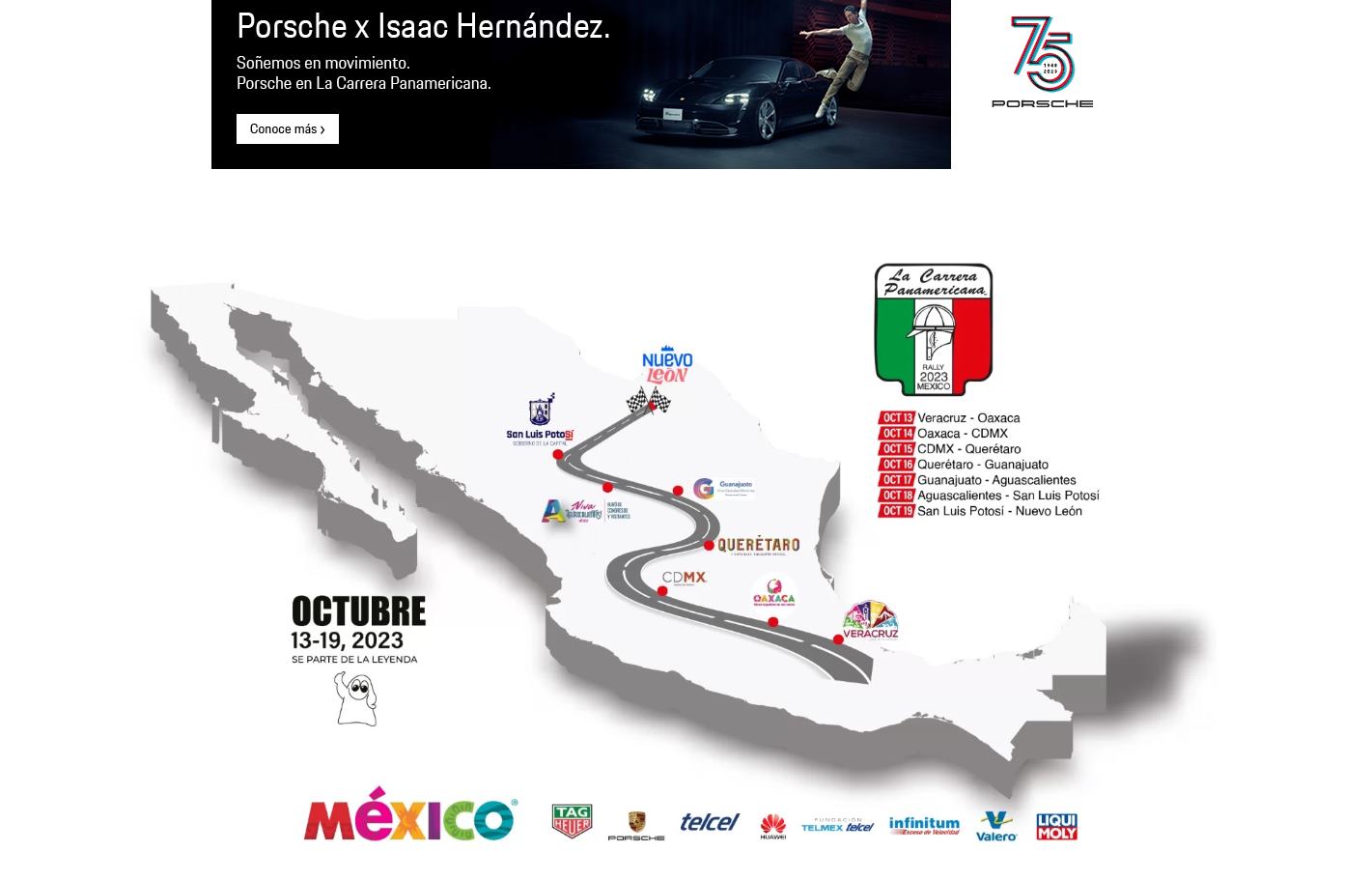 Ruta de la Carrera Panamericana. Imagen: Especial