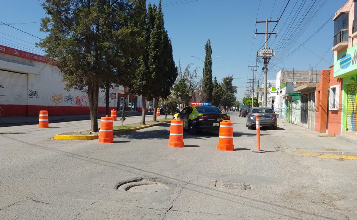 Por reparación de drenaje, mantendrán cierres viales en Prolongación Muñoz de SLP. Foto: Especial