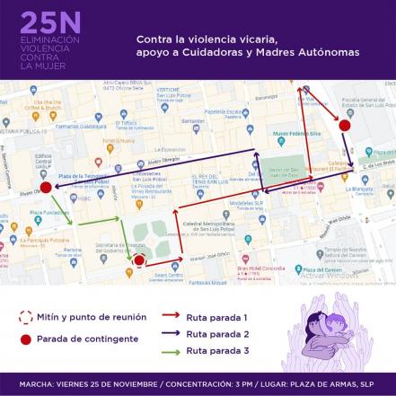 Marcha 25N en SLP. ¿Cuál será la ruta de la manifestación feminista del Día Naranja?