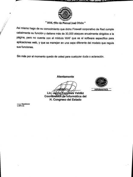 Por “hackeo” a página, Congreso autoriza presupuesto para protección