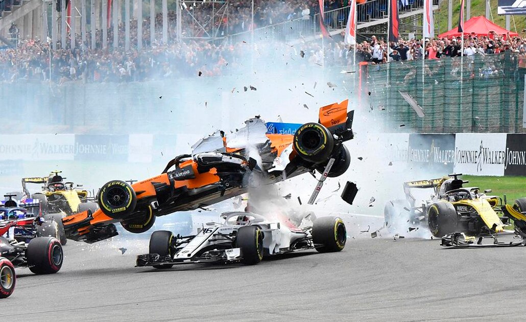 El impactante choque de Fernando Alonso en el GP de Bélgica