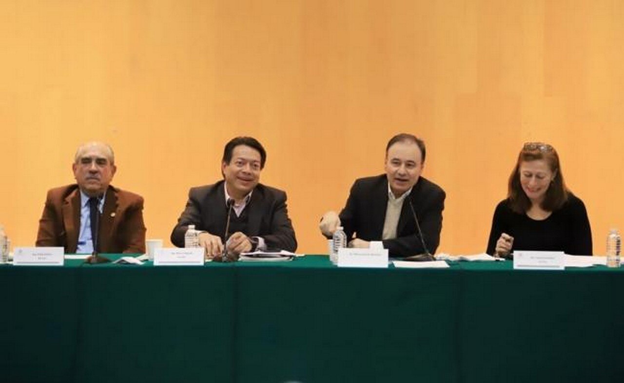 Pablo Gómez, Mario Delgado, Alfonso Durazo y Tatiana Clouthier. Foto: Especial