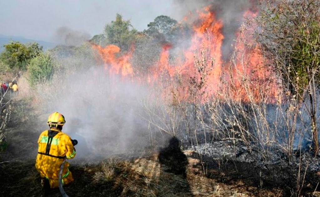 Esperan que río sirva de barrera natural para que incendio en Querétaro no ingrese a SLP