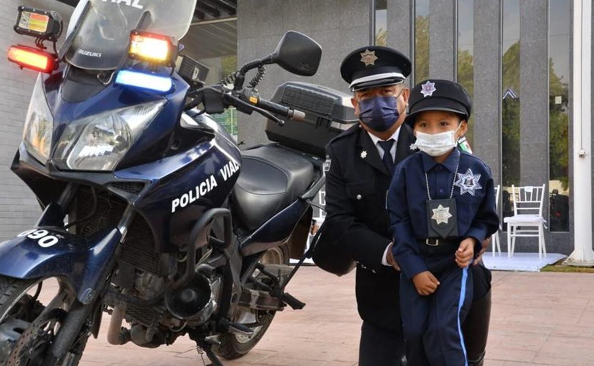 Eloy Osmar, de 5 años, cumple su sueño y se convierte en director honorario de la Policía de Soledad