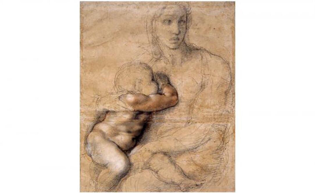 "Virgen con el Niño", una de las obras más misteriosas del pintor, escultor y arquitecto renacentista Miguel Ángel. Foto: EFE