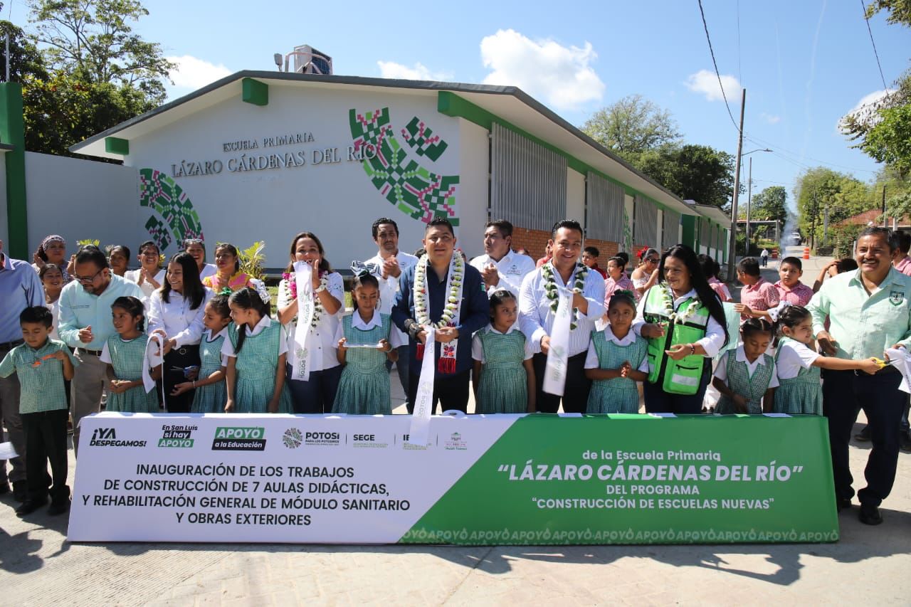 Entrega Gallardo instalaciones de escuela en Tampamolón; beneficiará a 300 estudiantes de SLP