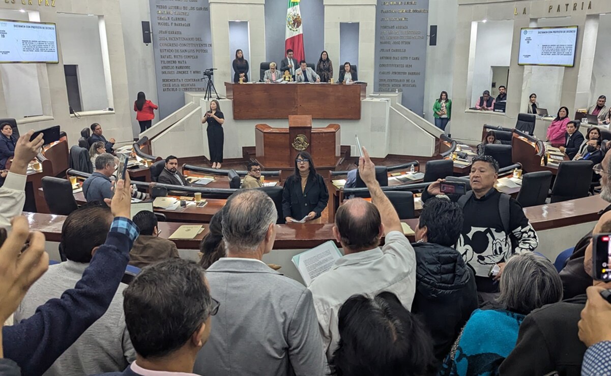 Miembros de la organización Ciudadanos Observando se manifestaron en el Congreso de SLP contra el alza en impuestos. Foto: Especial