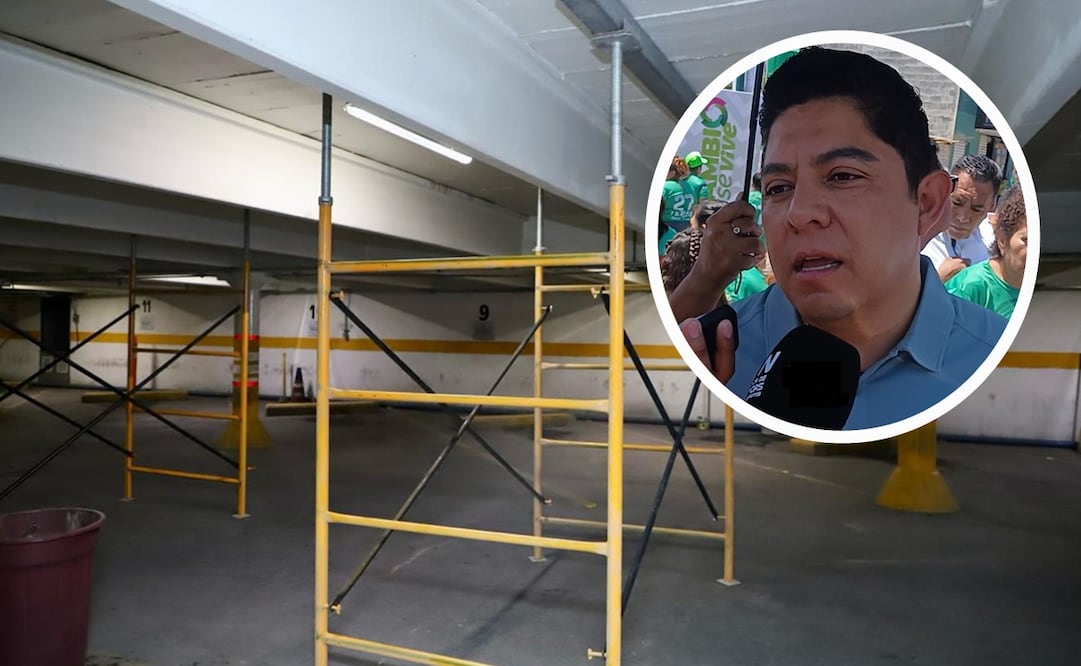 Ricardo Gallardo habla sobre las condiciones de seguridad de la plaza de los Fundadores. Foto: EL UNIVERSAL