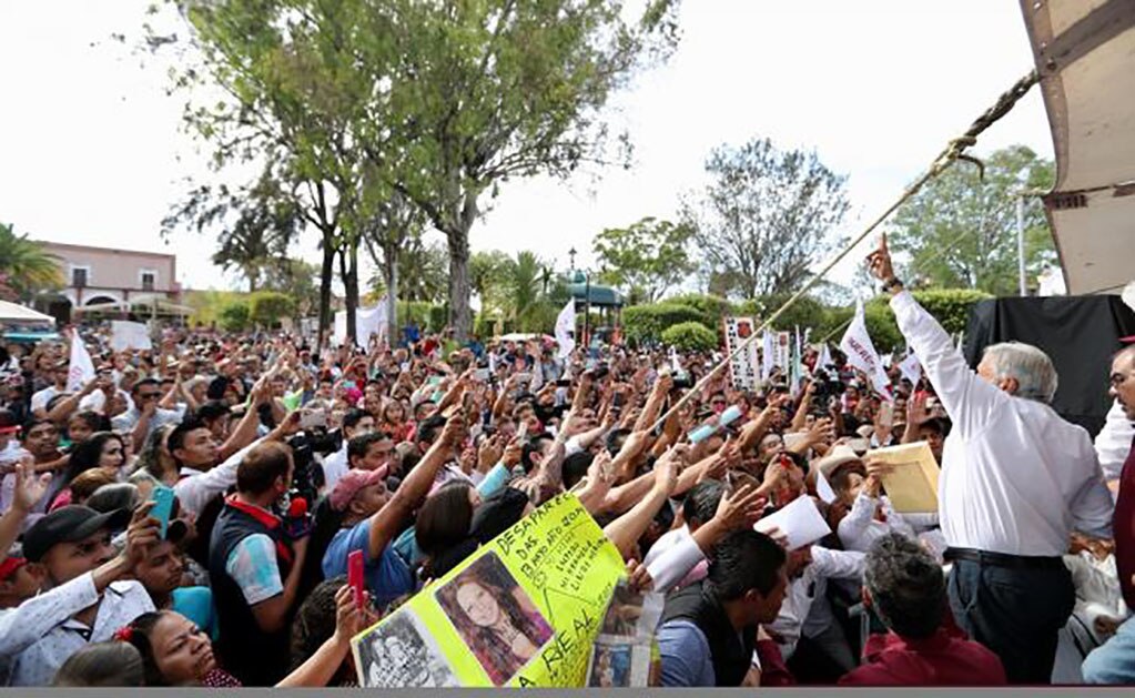 Andrés Manuel López Obrador estuvo en Cadereyta, Qro. Foto: Valente Rosas/El Universal