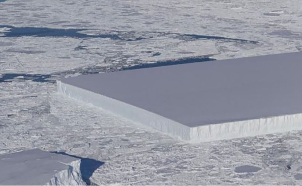 El extraño iceberg de forma rectangular descubierto por la NASA