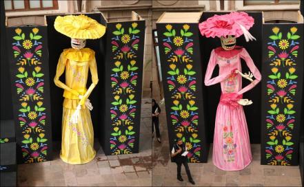 Con cempasúchil y calaveras, así lucen los primeros preparativos para Xantolo en SLP 