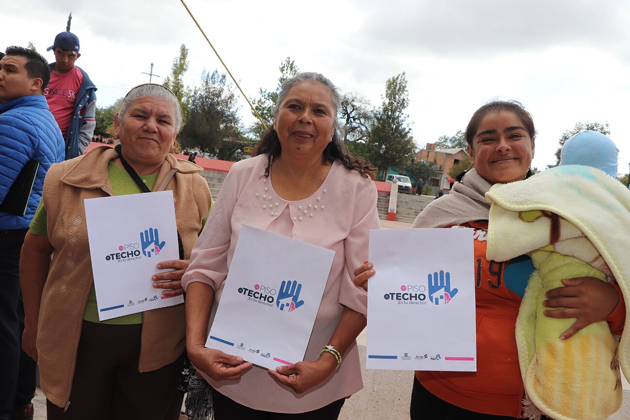 241 familias de Villa de Pozos beneficiadas por programa “De piso a techo es tu derecho”