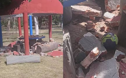 Menor resulta herido tras derrumbarse un kiosco en el parque de Morales en SLP