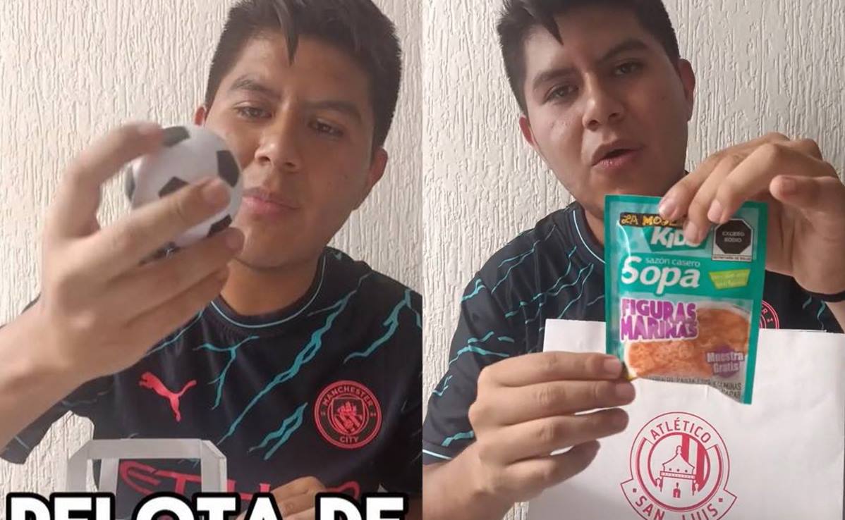 VIDEO. Dos sopas instantáneas, el “kit abonado” que recibió fan del Atlético de San Luis