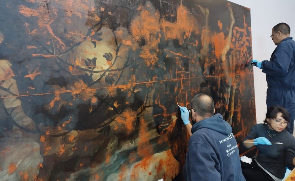 Restauran lienzo de arte sacro que data de 1750; es un hecho histórico para SLP