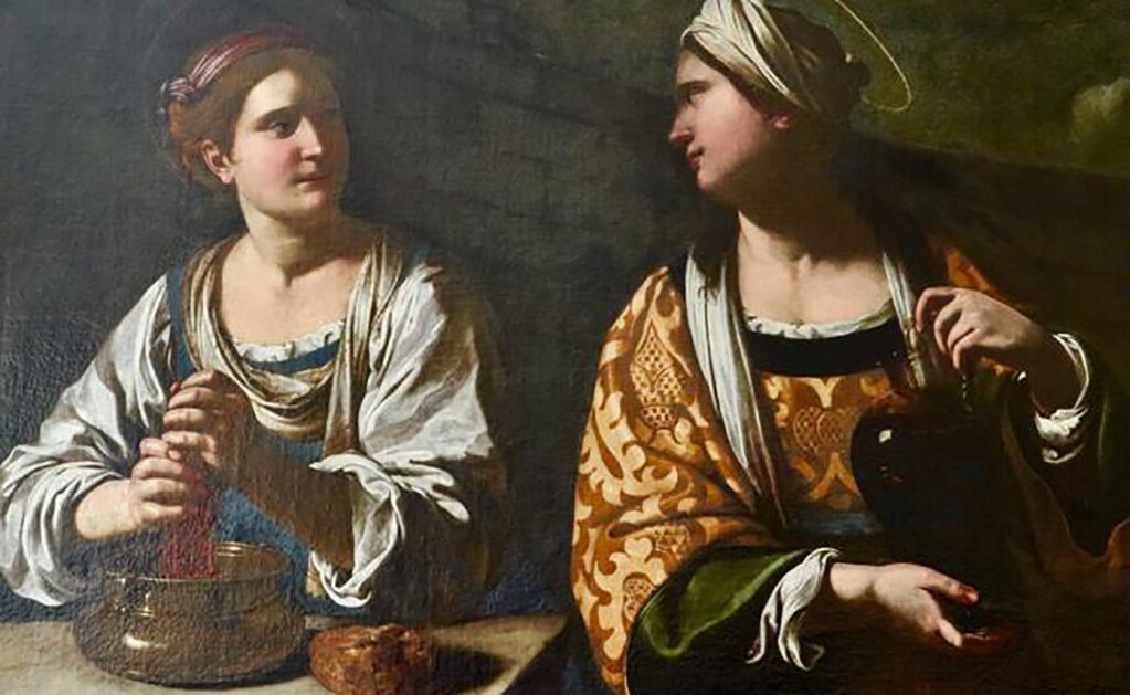 Las santas Prasede y Pudenciana, del pintor Antiveduto Grammatica. Foto: Notimex