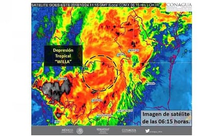 “Willa” se degrada a depresión tropical mientras se desplaza sobre Coahuila y Nuevo León