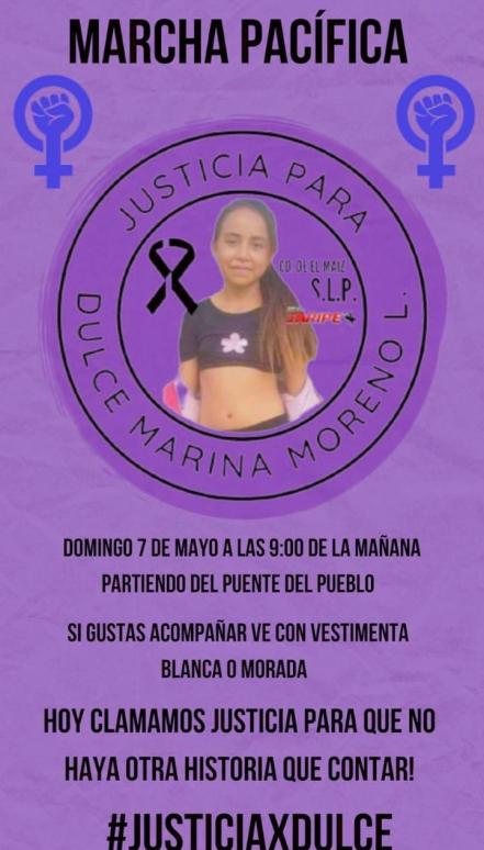 Padres de Dulce Marina, menor encontrada muerta en Ciudad del Maíz, convocan a marcha