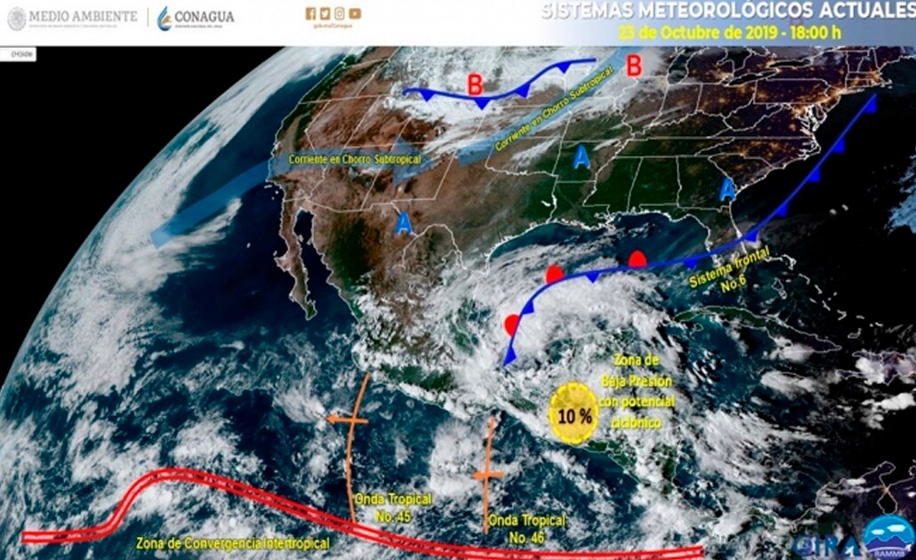 Frente frío llegará al norte y noreste del país; ocasionará baja de la temperatura